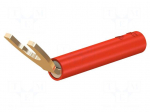 Plug | 6mm fork | 20A | red | 43.2mm | Plating: gold-plated