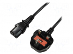 Cable | BS 1363 (G) plug,IEC C13 female | 1.8m | black | 3x0,75mm2
