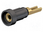 Laboratory connector: socket 1mm | black | 20A | soldered | 11.2mm