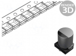 Capacitor: hybrid | H: 10mm | 330uF | 25VDC | 3.3A | SMD | ESR: 20m&Omega; | &plusmn;20%