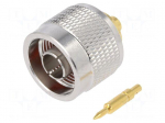 Connector: N | plug | male | straight | 50&Omega; | soldering,crimped | PTFE