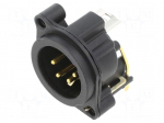 Connector: XLR | socket | male | PIN: 4 | angled 90&deg; | THT | black | 6A