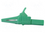 Crocodile clip | 30A | 1kV | green | Grip capac: max.19mm