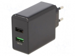 Power supply: switching | mains,plug-in | 5VDC, | 28W | Out: USB x2