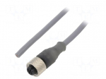 Cable: for sensors/automation | M12 | PIN: 4 | straight | 3m | plug | 2.2A