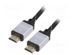 Cable | HDMI plug,both sides | textile | HDMI 1.4 | 7.5m | black | 30AWG
