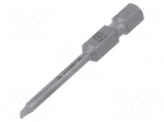 Screwdriver bit | slot | 3x0.5mm | 1/4" | Overall len: 50mm