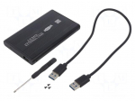 Hard discs housing: 2,5" | SATA III,USB 3.0 | aluminium | PnP | black