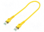 Patch cord | S/FTP | Cat: 6a | stranded | Cu | 0.5m | PUR | yellow | 27AWG