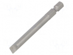 Screwdriver bit | slot | 6.5x1.2mm | 1/4" | Overall len: 70mm