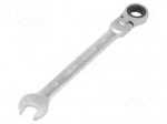 Wrench: combination spanner | rattle,with joint | 14mm | satin