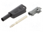 Laboratory connector: 4mm banana | 32A | 1kV | black | nickel plated