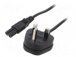 Cable | 2x0.75mm2 | BS 1363 (G) plug,IEC C7 female | PVC | 5m | black