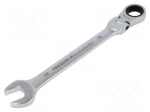 Wrench: combination spanner | rattle,with joint | 19mm