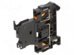 Splice terminal: rail | PT | 6.3A | 24V | for DIN rail mounting | black