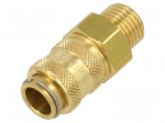 Quick connection coupling | straight | max.35bar | brass | D: 17mm