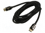 Cable | HDMI plug,both sides | textile | 3m | black | 30AWG | Core: OFC