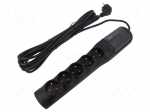 Plug socket strip: protective | Sockets: 5 | 250VAC | 10A | black
