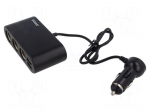 Cigarette lighter splitter | Uin: 12&divide;24V | 120W | 5V/3.1A | black