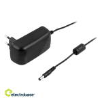 Vahelduvvooluadapter DELTACO 100-240 V AC 50/60 Hz kuni 12 V DC, 2 A, 1,5 m, must / PS12-20B