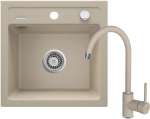 Granite sink with 1-bowl faucet