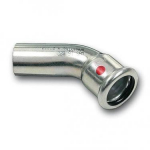 SANHA-Therm cinkota tērauda līkums 45G MF 28x28 Cinkota tērauda līkums 45&deg; MF