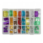 Auto- ja mootorrattatooted, elektroonika, navigatsioon, CB raadio // Auto elektroonikakomponendid : Installatsioonikaablid : Kaitsealused : &Uuml;hendused // Zestaw bezpiecznik&oacute;w samochodowych, pudełko, 88 sztuk, 3 typy