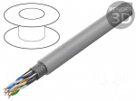 Wire | S/FTP | 4x2x23AWG | 7 | wire | Cu | LSZH | grey | 305m | &Oslash;cable: 7.8mm