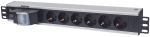 Intellinet 19" 1.5U Rackmount 6-Output Power Distribution Unit (PDU) EU CEE 7/3 Outlets, With Double Air Switch, No Surge Protection, Built-in 1.8m Power Cord with EU CEE 7/4 Plug