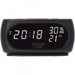 Interactive solution Adler  Clock with Thermometer AD 1186 Black