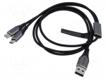 Cable | USB 2.0 | USB A plug,USB C plug x2 | nickel plated | 0.5m