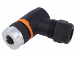 Connector: M12 | plug | PIN: 4 | female | 630V | angled 90&deg; | IP67 | 12A