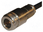 Connector: N | plug | female | straight | 50&Omega; | soldering,clamp | PTFE