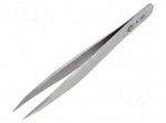 Tweezers | 115mm | for precision works | Blade tip shape: flat