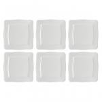 Set of 6 Square Plates Florentina - White, 26.5 cm