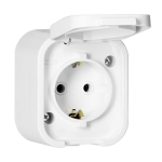 Uued tooted // Gniazdo pojedyncze n/t 2P+Z, Schuko, bryzgoszczelne z klapką B2, IP54, NT-17B2, biały