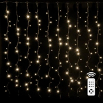 LED Christmas string - curtains copper wire with remote control and hangers, 3x1m, warm white, 5V USB, IP44, 100LED
