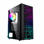 Gembird Fornax 2500 ARGB Gaming ATX computer case, Midi Tower, backlight,  Black