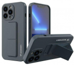 Back panel cover Wozinsky Apple iPhone 13 Pro Kickstand Case silicone case with stand Navy Blue