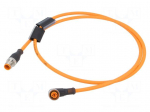 Cable: for sensors/automation | M12 | PIN: 4 | 1m | plug | 30VDC | 4A