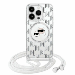 Other Phone Accessory Karl Lagerfeld  Karl Lagerfeld IML Crossbody Monogram Karl & Choupette Head MagSafe iPhone 16 Case - Clear