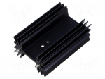 Heatsink: extruded | grilled | black | L: 63.5mm | W: 42mm | H: 25.4mm