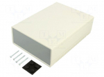 Enclosure: with panel | X: 140mm | Y: 190mm | Z: 60mm | ABS | light grey