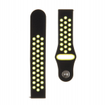 Strap Tactical 20mm Double Silicone Watch Band Black Yellow