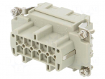 Connector: HDC | contact insert | female | HE | PIN: 10 | 16A | 500V | 10+PE
