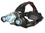 LED Flashlight iLike  Front Headlight, Headlamp. 3x LED CREE Lamp, Strong Long Range Black