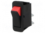 ROCKER | SPST | Pos: 2 | OFF-ON | 16A/250VAC | black-red | none