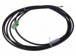 Cable: for sensors/automation | M12 | PIN: 4 | angled | 3m | plug | 30VDC