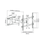 Cabletech TV bracket 37-70 " Black max Vesa 600x400 60kg