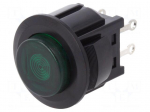 Switch: push-button | Pos: 2 | SPST-NO | 3A/125VAC | OFF-ON | green | 1kV